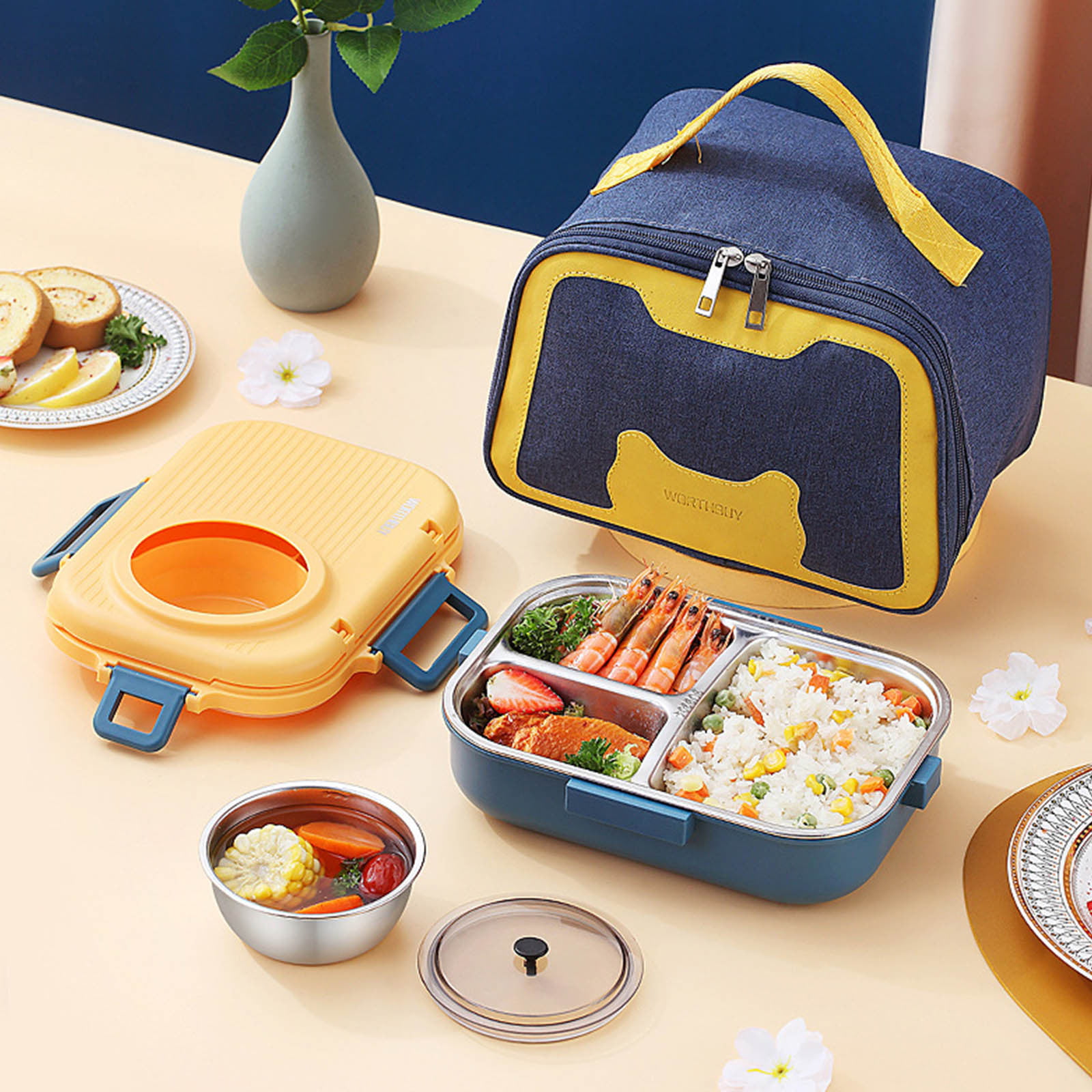 Vensp Bento Box,Bento Box Adult Lunch Box, Lunch Box Containers for  Toddler/Kids/Adults, 1300ml-4 Co…See more Vensp Bento Box,Bento Box Adult  Lunch