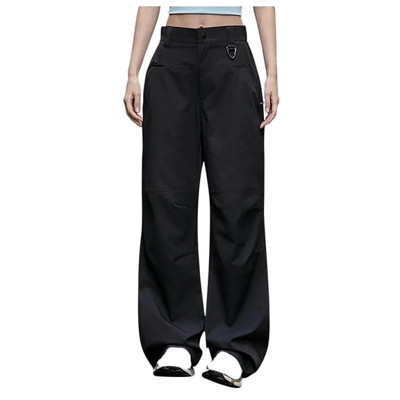 RYRJJ Women's Hiking Cargo Pants Pockets Lightweight Quick Dry Waterproof Camping Fishing Travel Outdoor Work Pants Trousers(Black;XXL)