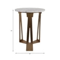thumbnail image 4 of Round End Table with Marble Top and Metal Base for Living Room or Bedroom Decor - Small Side Table for Small Room Spaces - Decorative Night Stand for Bedside Drink Table - 22", Ivory & Gray, 4 of 12