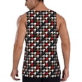 thumbnail image 3 of Easygdp Houndstooth Green Red Men's Tank Top, Sleeveless Muscle T Shirts, Breathable, Quick-Dry, Loose for Gym, Running, Fitness - 3X-Large, 3 of 9