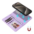 thumbnail image 3 of Wallet Case for iPhone 16 Pro, PU Leather Detachable Magnetic Inner Case with Kickstand Card Holder Hand Strap for iPhone 16 Pro Flip Wallet 2 In 1 Cover for Women Men - Purple, 3 of 9