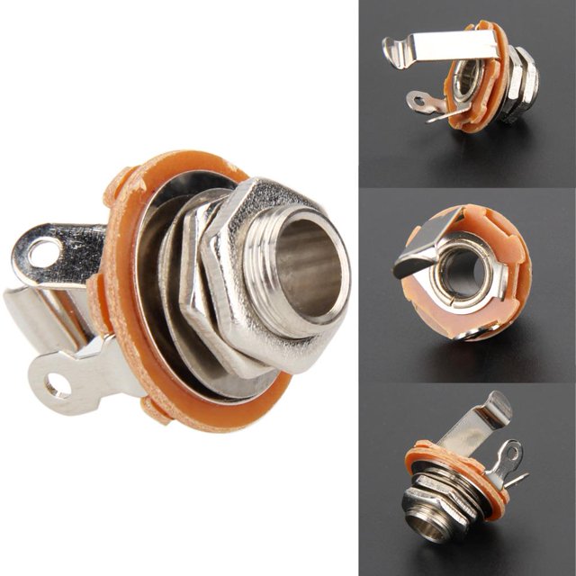 6Uds. Enchufe De Guitarra De 1 Jack/4 Pulgadas, Montaje Mono De 2 Conductores Para Bajo De Guitarra Eléctrica