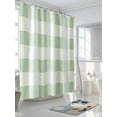 thumbnail image 3 of Shower Curtain Green White Plaid Shower Curtains for Bathroom, Waterproof Polyester Shower Curtain Set with Hooks, Extra Long 72" x 96" Abstract Art, 3 of 6