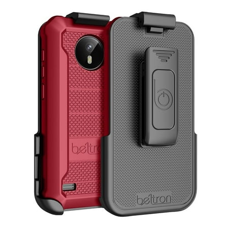 BELTRON Omnipod 5 Case with Belt Clip, Slim Protective Grip Case with Reinforced Technology Designed to Protect Omnipod 5 Receiver Strong & Durable Rotating Clip Case Red