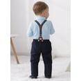 thumbnail image 6 of Infant Baby Boy Clothes Suit Wedding Formal Dress Shirt Suspender Pants Bowtie Hat Outfit 0-18 Month, 6 of 16