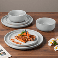 thumbnail image 4 of Onader Dinnerware Sets for 6, 18-Piece Plates and Bowls Set, Stoneware Dinning Ware Set for Kitchen, Microwave & Dishwasher Safe - Light Grey, 4 of 7