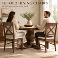 thumbnail image 3 of HOMCOM Dining Chairs Set of 2, Upholstered Kitchen Chairs with Rubberwood Frame, Padded Seat and X-Back for Living Room, Dining Room, Walnut, 3 of 9