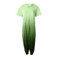 thumbnail image 4 of Kagetolytai Jumpsuit for Women Plus Size Plus Size Womens Casual V Neck Short Sleeve Zipper Overalls with Pockets Wide Long Jumpsuits (S-5XL) Lounge Sets for Women Green 4XL, 4 of 6