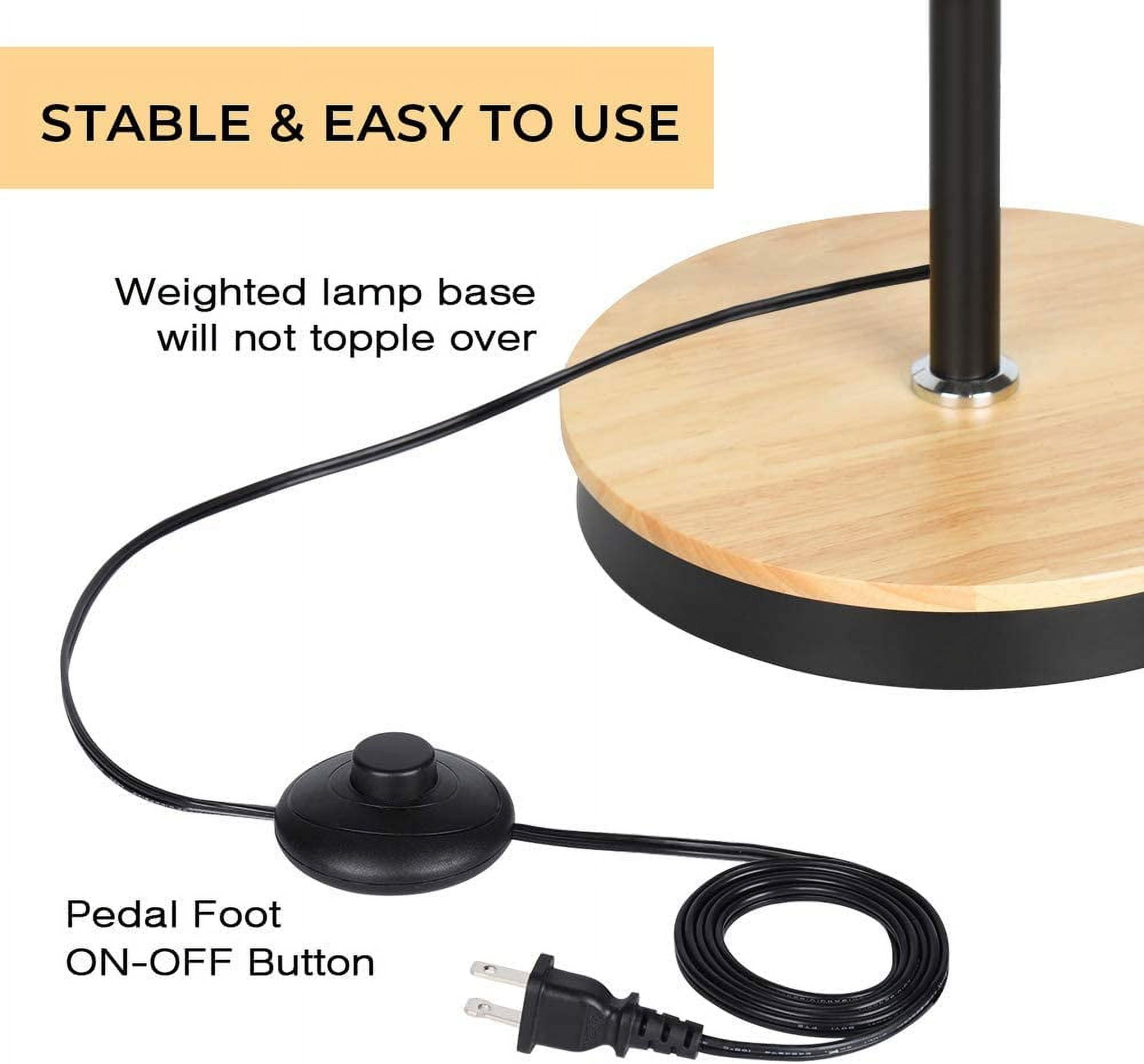 Haitral Industrial 54" 1-Light Adjustable Height Floor Lamp with 360 Adjustable Swing Arm, Black