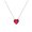 As shows 1PCS, variant on Silver-plated Red Love Necklace Female Red Circular Jade Crystal Heart-shaped Clavicle Chain,19.69 inch,Black