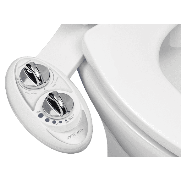 LUXE Bidet W85 Dual Nozzle, Non-Electric Bidet Attachment for Toilet Seat, Self-Cleaning, Rear and Feminine Wash (Pearl Gray)