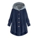 thumbnail image 1 of Puntoco Chaqueta de invierno para mujer, talla grande, con botones, de felpa, holgada, con capucha, abrigo de lana Puntoco Puntoco-1, 1 of 3
