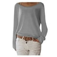 thumbnail image 1 of Timegard Hauts pour Femmes Col Rond Manches Courtes Tee Décontracté pour Sortir Hauts Chemises Été Couleur Unie, 1 of 5