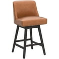 thumbnail image 6 of Dycanpo 26''H Swivel Counter Stools Set of 2 with Back Faux Leather for Home Kitchen Island, Brown, 6 of 9