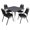 Grey / Chrome, variant on Romig Arco 30 in. Square Breakroom Table- Maple Top, Black Base & 4 Restaurant Stack Chairs- Black
