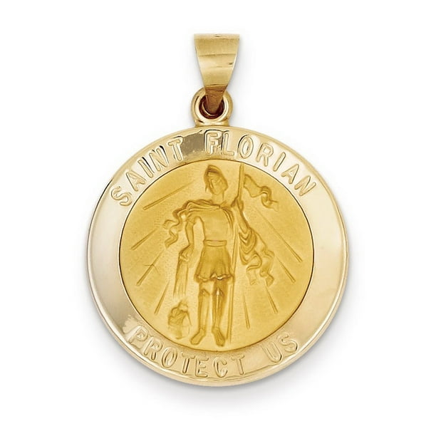 Kevin Jewelers 14k Yellow Gold Polished And Satin St Florian Medal Pendant Com - St Florian Gold Pendant