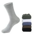 thumbnail image 3 of harmtty 1 Pair Men Breathable Cotton Ribbed Elastic Middle Tube Crew Socks,Coffee, 3 of 8