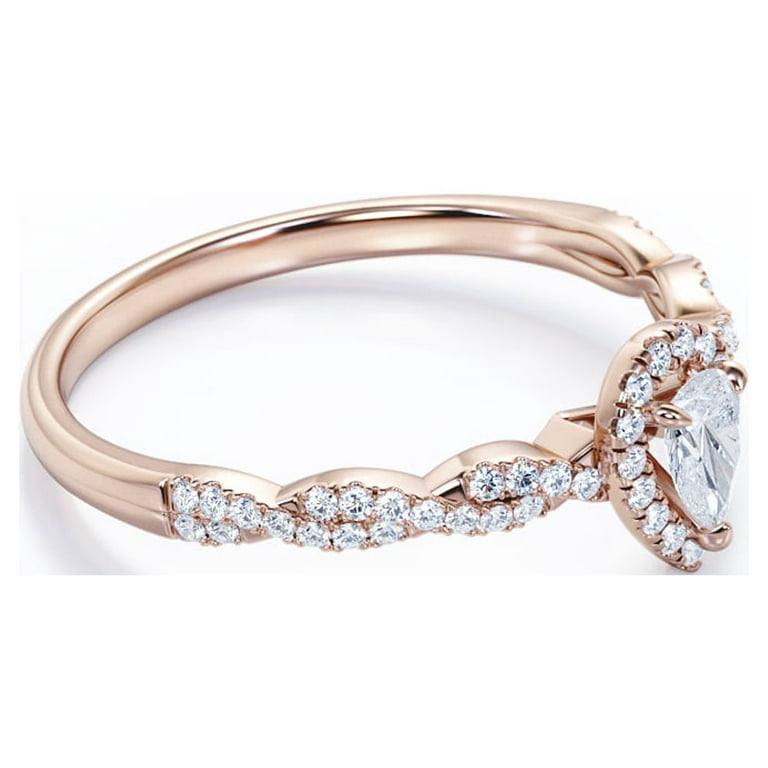 Chevron Prong - 0.40 TCW Princess Cut Diamond - Channel Set Engagement Ring  - 10K White Gold 