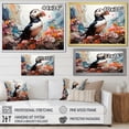 thumbnail image 4 of Designart "Modern Portrait of a Puffin Bird III" Animals Framed Wall Art - Coastal Pink Coastal Animal Hallway Framed Wall Art Decor, 4 of 6