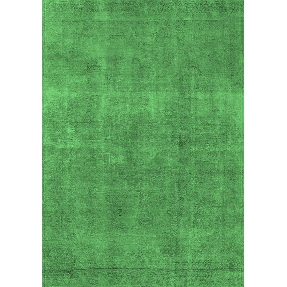 Ahgly Company Indoor Rectangle Oriental Emerald Green Industrial Area Rugs, 4' x 6'