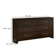 thumbnail image 3 of 6 Drawer Wooden Dresser with Metal Pulls Walnut Brown, 3 of 5