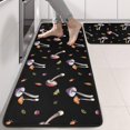 thumbnail image 2 of Kitchen Rugs Sets Of 2,Colorful Mushroom Leaf Black Pattern Anti Fatigue Kitchen Mat Rugs Non Slip Washable,Decorative Kitchen Floor Mats for Kitchen,Sink,Laundry,17"x47"+17"x47", 2 of 5