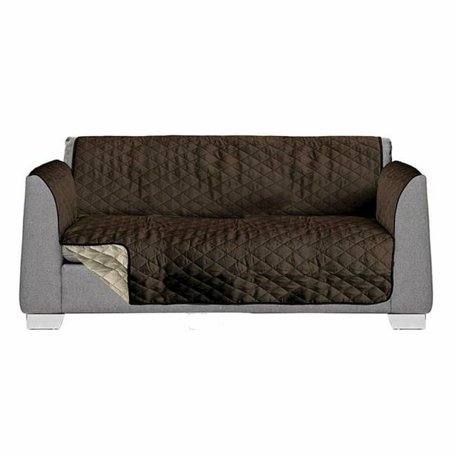 Creative Pet Group CPGAKC-120BROWN Housse de Canapé Réversible & Matelassée 3 Places - Marron & Beige
