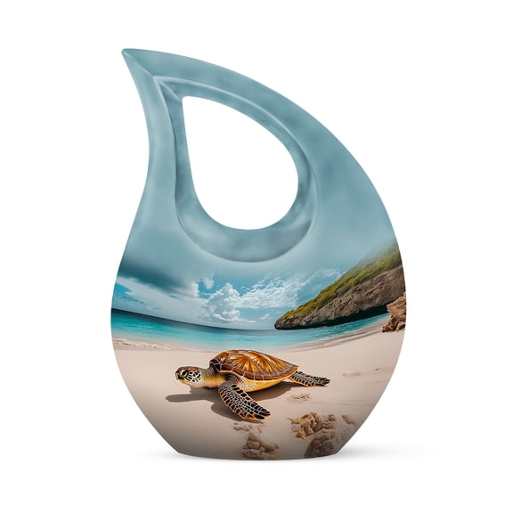 MUKTIVE Turtles Cremation Urn, Urns for Human Ashes Adult, Cremation Boxes, Funeral Urn for Men and Women, 10 inch Large Urns