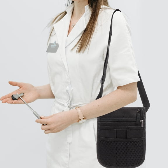 LOLIPPYY Durable Black Nurse Waist Bag with Large Capacity for Storing Tools