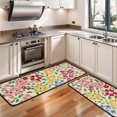 thumbnail image 3 of Kitchen Rugs Sets Of 2,Pioneer Flower Floral Print Pattern Anti Fatigue Kitchen Mat Rugs Non Slip Washable,Decorative Kitchen Floor Mats for Kitchen,Sink,Laundry,17"x47"+17"x47", 3 of 5
