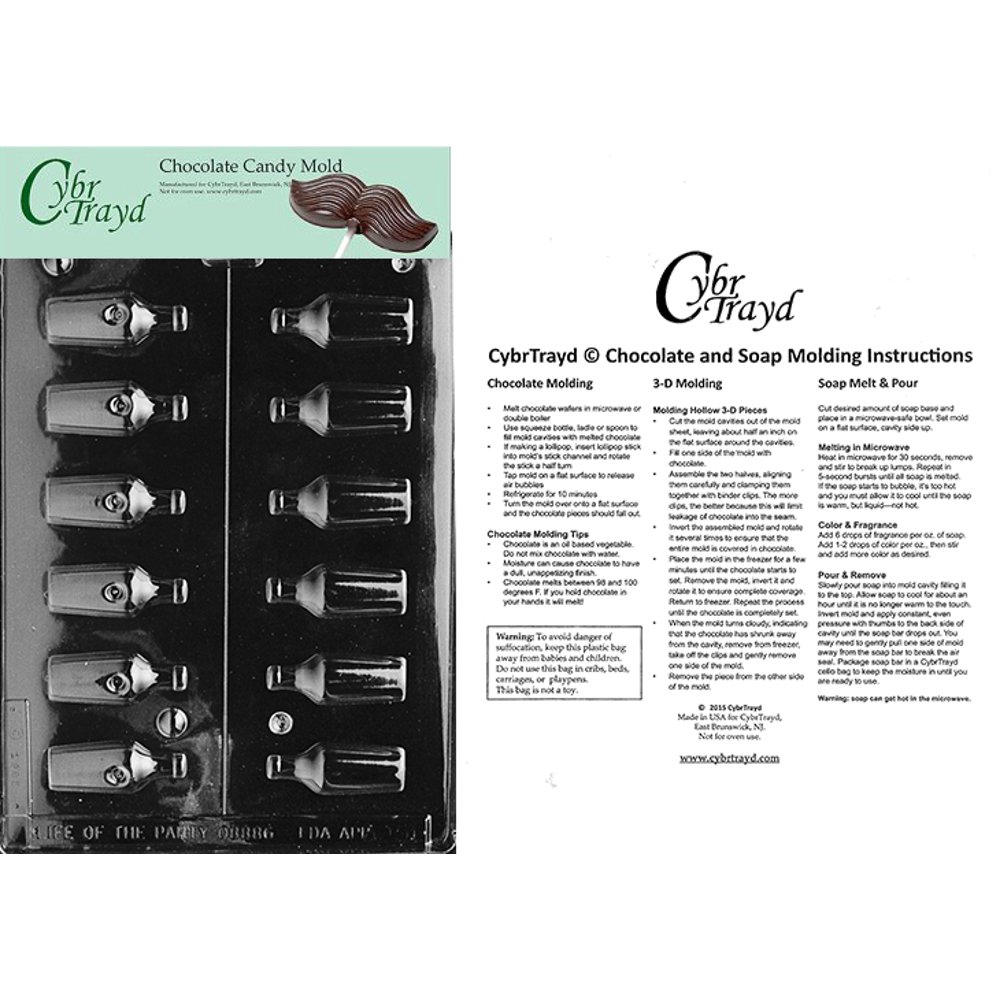 Liquor Bottles Chocolate Candy Mold with Exclusive Cybrtrayd