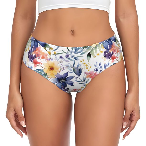 Balery Lilies Flowers Ropa Interior de Algodón para Mujer con Dibujo – Braguitas Cómodas y Elásticas, Estilo Clásico-4X-Large
