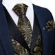 thumbnail image 4 of Chaleco de traje de seda de Cachemira para hombre con corbata de cuello de Cachemira dorada, gemelos, chaleco de esmoquin para fiesta de boda, 4 of 5