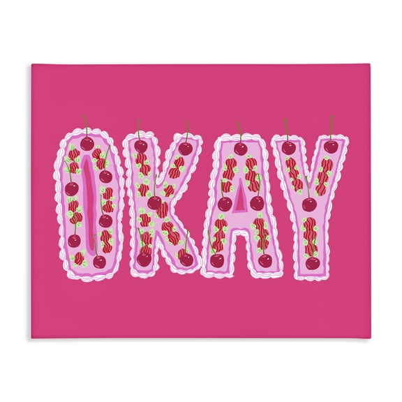 Stupell Industries Modern Okay Cherry Cake Canvas Art, 20 x 16, by Ziwei Li