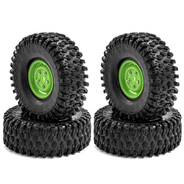 Neumáticos de goma RC Crawler, neumáticos de coche RC con llantas de repuesto para 1/10 Axial SCX10 90046 90047 CC10 RC Car Eccomum Neumático