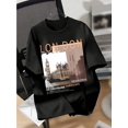 thumbnail image 1 of Women's Casual Architectural Print T-Shirt, Short Sleeve Crew Neck Top, 100% Cotton, Knit Fabric, 220gsm, All Seasons - London Graphic Tee, 1 of 5