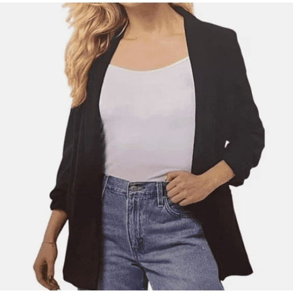Dakota Blue Women's Crepe Blazer Black Medium