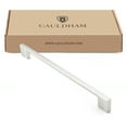 thumbnail image 4 of Cauldham 5 Pack Solid Kitchen Cabinet Pulls Handles (9" Hole Centers) - Modern Thin Profile Drawer/Door Hardware - Style M255 - Satin Nickel, 4 of 5
