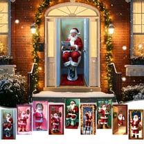 Axiiglly Christmas Decorations Christmas Door Cover with Santa Claus, Xmas Backdrops Decor Festive Door Banner, Door Covers Decorative for Home Wall Party Holiday Kitchen, 35.4"×70.9"