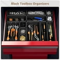 thumbnail image 5 of 【𝟱𝟴𝗣𝗰𝘀】【5 Size】 Tool Box Organizer Tray Divider Set, 【Black】 Desk Drawer Organizer, Garage Organization and Storage Toolbox Accessories Rolling Tool Chest Cart Cabinet WorkBench Small Part, 5 of 7