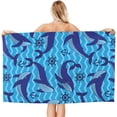 thumbnail image 2 of Yibo Whale Theme Pattern Bath Towel Quick Dry Pool Lightweight Shower Towel for Bathroom Outdoor Swimming, 2 of 9