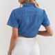 thumbnail image 5 of Blusa corta de mezclilla para mujer, blusa con lazo, Tops bonitos, Verano, 5 of 5