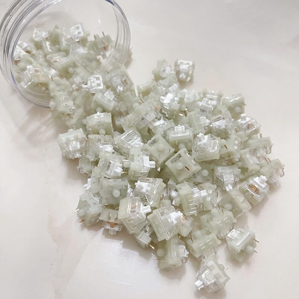 Zkeebs KTT Kang White V3 Linear Switches 45g Spring 3 pin RGB for Custom Gaming Mechanical Keyboard (110 Switches)