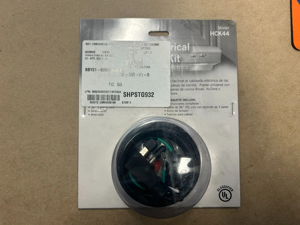 CIRCLE- Broan Nutone Range Hood Electrical Cord Connection Kit Hck44