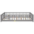 thumbnail image 4 of Twin Size Floor Platform Bed with Fence, Daybed Frame with Door for Bedroom Dorm, Wooden Playpen Bed for Kids Toddlers Boys and Girls, No Box Spring Needed, Grey, 4 of 7