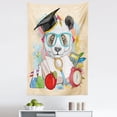 thumbnail image 1 of Animal Tapestry, Panda Goes to Humor Hipster with Glasses Books Pen Graphic Art, Fabric Wall Hanging Decor for Bedroom Living Room Dorm, 5 Sizes, Multicolor, by Ambesonne, 1 of 1