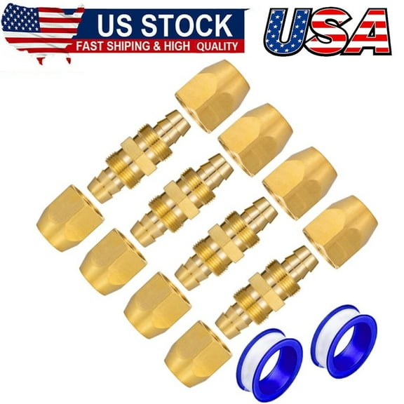 4PCS Soild Brass Air Reusable Hose Splicer For 1/4-Inch ID Hose,Hose Air Hose
