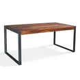 thumbnail image 2 of Solid Sheesham Wood Dining Table with Metal Legs, 2 of 5