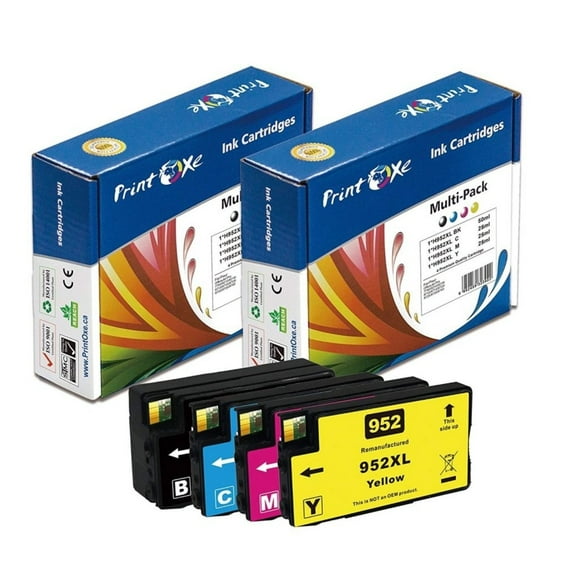 952XL Remanufactured Set of 4 Ink Cartridges High Yield 952 952 for HP OfficeJet Pro 8216 / 8710 / 8720 / 8730 / 8740 / 7740