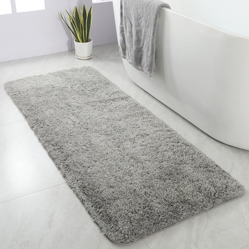 Lochas Microfiber Bathroom Rugs Non Slip Bath Mat Shaggy Soft Absorbent